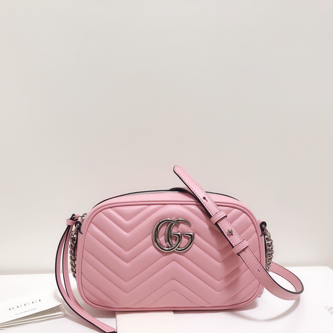 Marmont Small Matelasse Shoulder Bag 447632 Pink